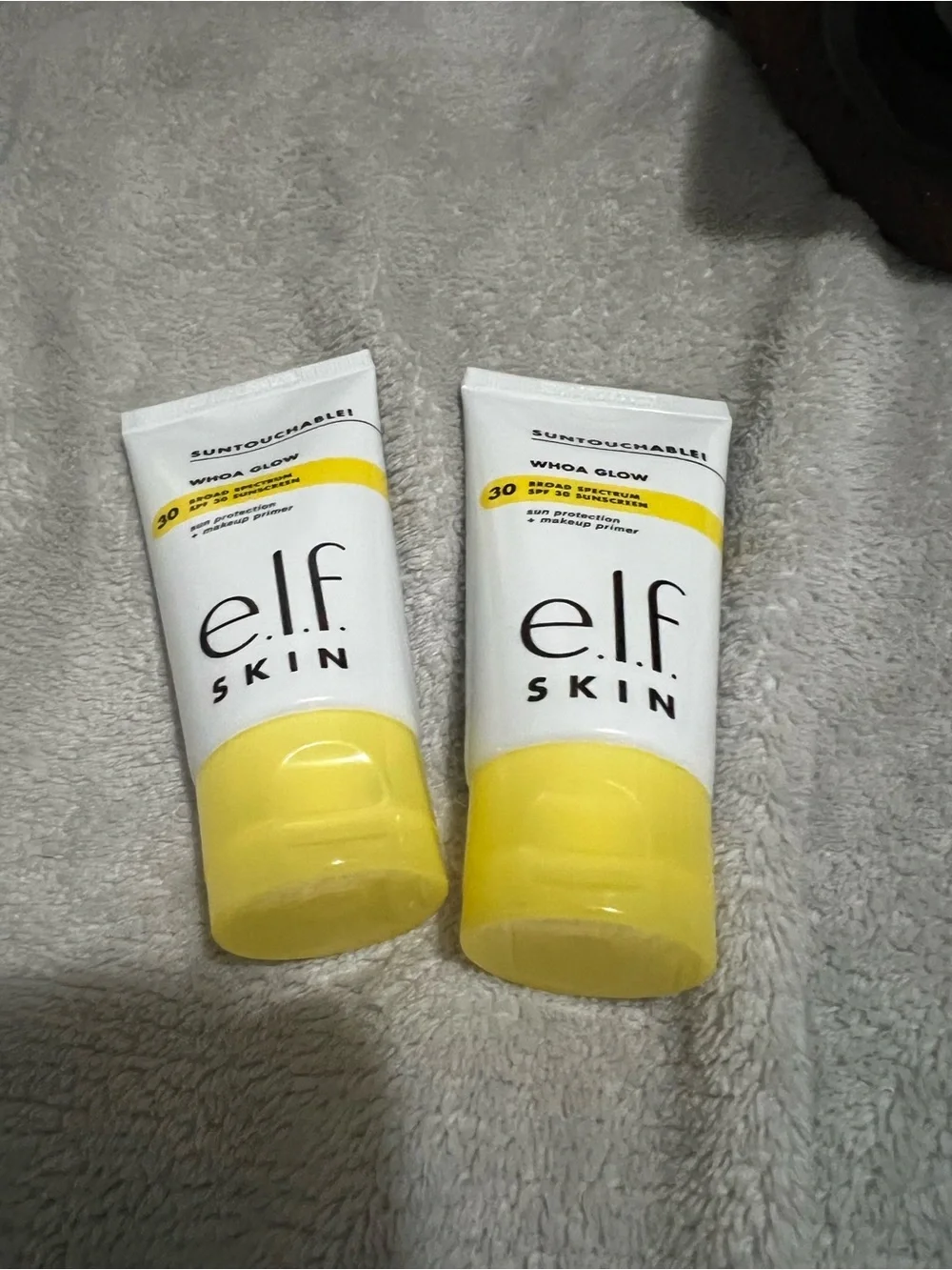e.l.f. Skin Whoa Glow SPF 30 Sunscreen Gel Cream - White and Yellow Tubes